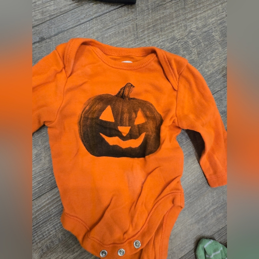Orange Pumpkin Baby Onesie
